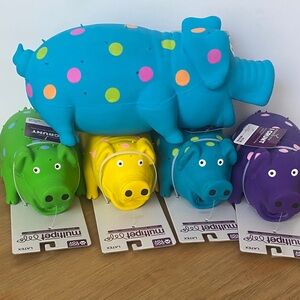 Colorful Polka Dot Dog Toy Set